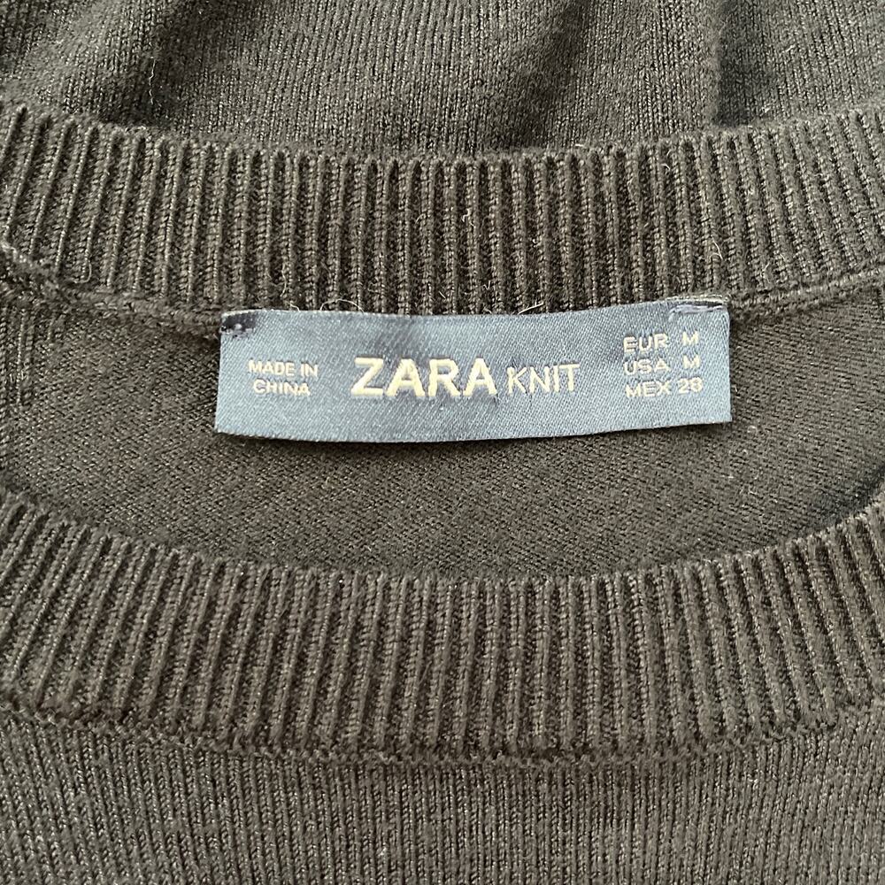Zara Knit Black Sleeveless Knit Top Medium - Picture 3 of 4